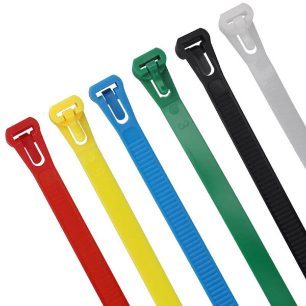 green reusable cable ties