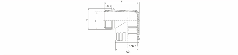 Nylon conduit connector SM-W drawing
