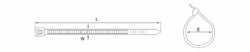 cable tie self locking drawing