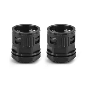 two plastic hose connectors