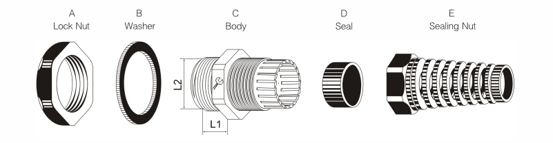 anti bending brass cable glands drawing