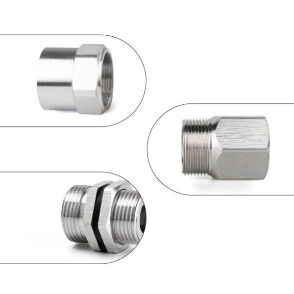 three armored cable glands