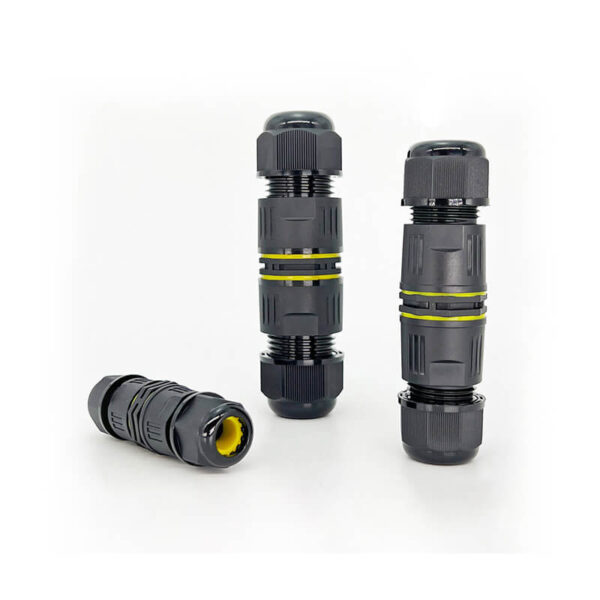 three waterproof cable glands