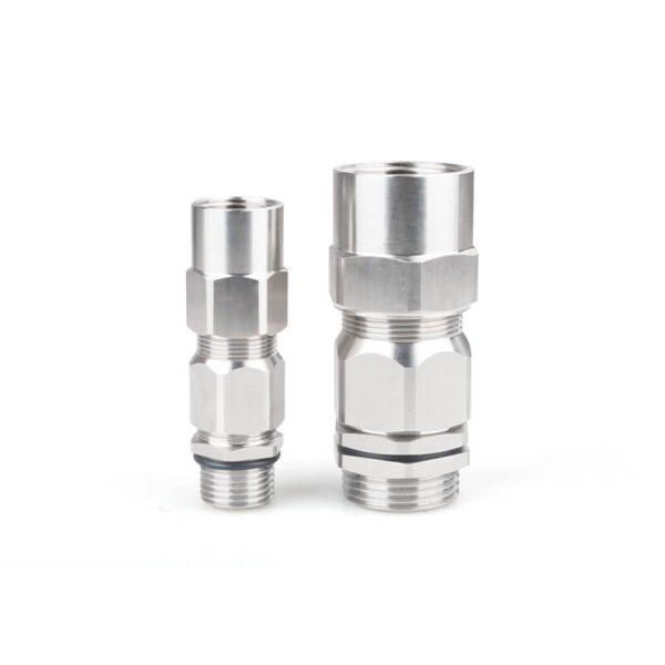 two armored cable glands