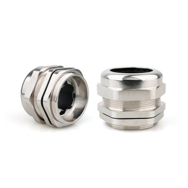 two emc cable gland front view
