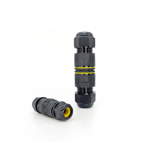 two waterproof cable glands